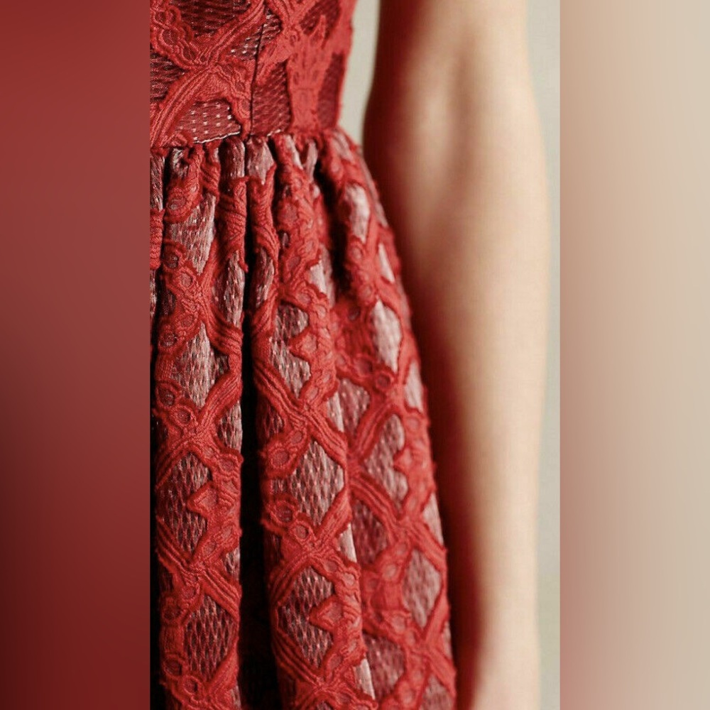 MOULINETTE SOEURS by
ANTHROPOLOGIE Rubied Lace Fit and
Flair Party Dress - Picture 3 of 10